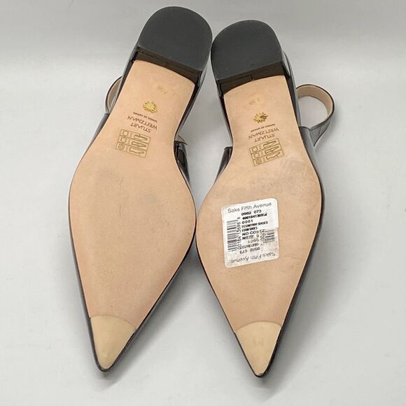 Stuart Weitzman Patent Leather Slingback Flats size 7.5 - Picture 10 of 11